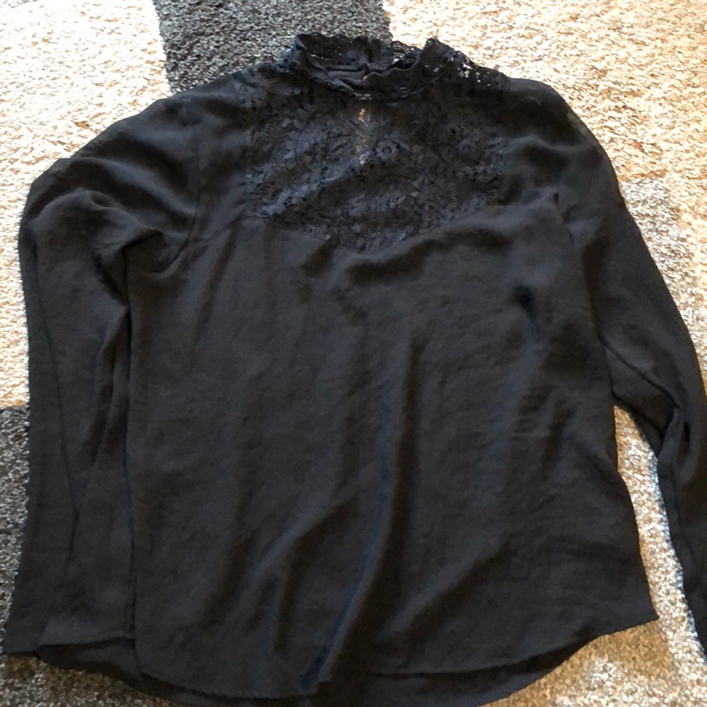 Express high neck long sleeve blouse